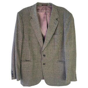 MADE IN POLAND WOOL BLAZER PREMIUM HOUNDSTOOTH BLAZER MULTICOLOUR MEN  SIZE 44R